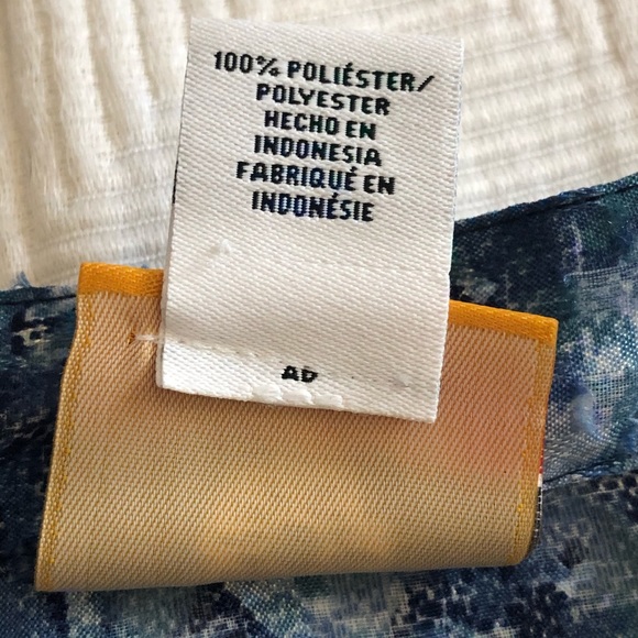 Ruby Rd Sheer Chiffon Button Up Top with Tab Sleeves - Picture 5 of 8